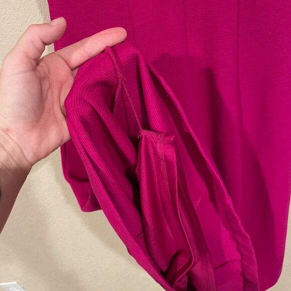 Boden Hadley Ottoman Midi Dress 8R Womens Pink Purple Rib Knit V-neck Formal - Picture 5 of 10